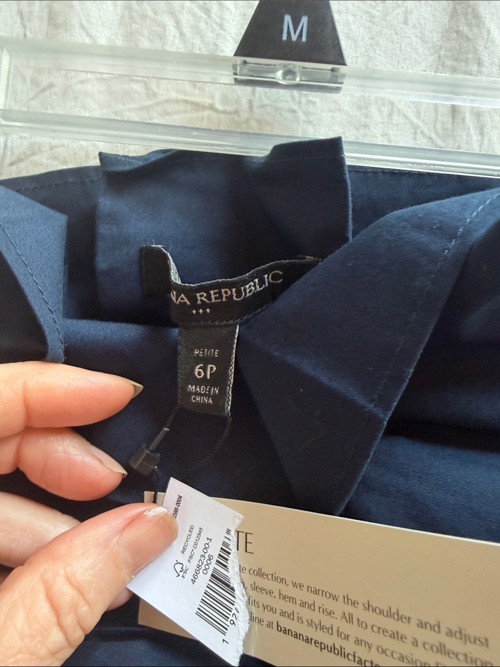 Banana Republic Navy A-Line Paperbag Waist Skirt with Tie size 6P NWT - Picture 7 of 10
